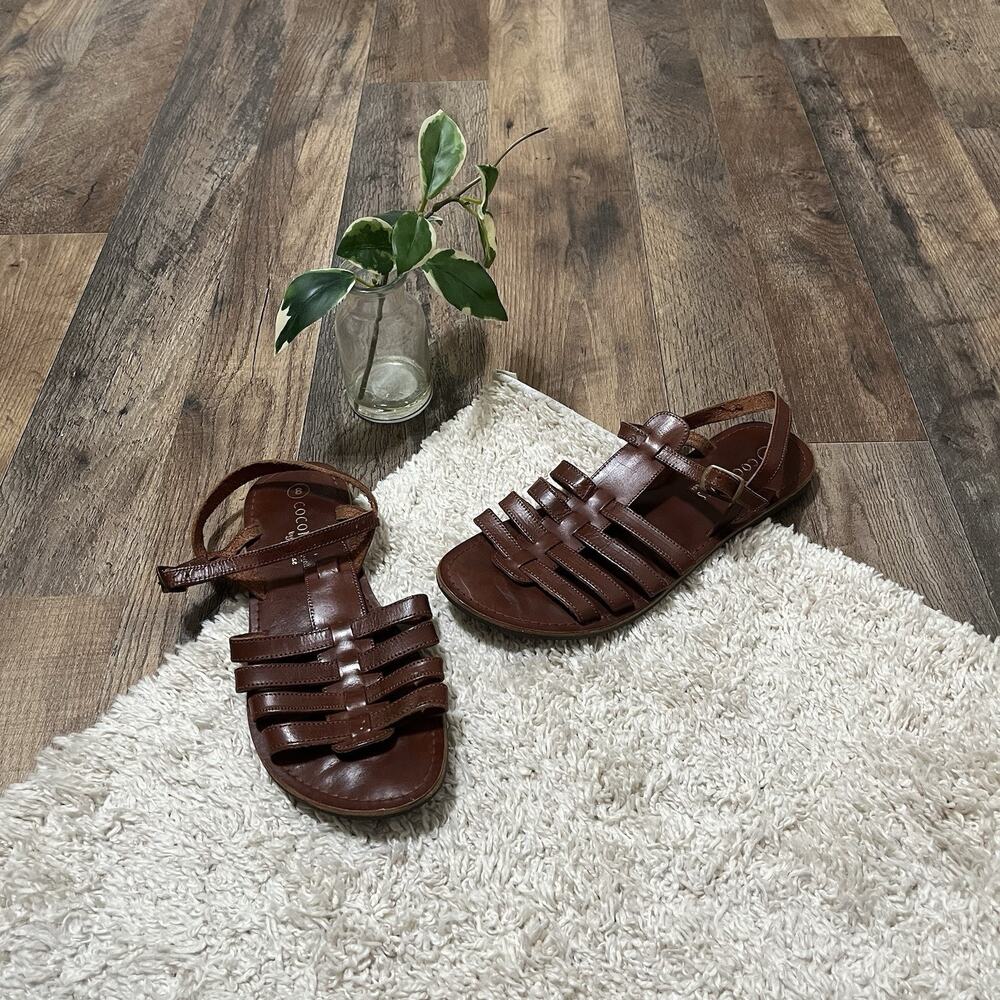 Coconuts By Matisse Size 8 Brown Leather Caged Gladiator Sandals